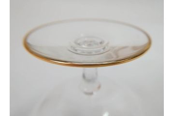 フランス　Baccarat　オールドバカラ　ブドウ模様　金彩　Armagnac　アルマニャック　ブランデー　ゴールドのデザインが高級感を高めるグラス2客セット(葡萄、ぶどう、ワイン、冷酒、梅酒、フルレッドクリスタルガラス)(R-070961)