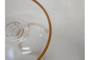 フランス　Baccarat　オールドバカラ　ブドウ模様　金彩　Armagnac　アルマニャック　ブランデー　ゴールドのデザインが高級感を高めるグラス2客セット(葡萄、ぶどう、ワイン、冷酒、梅酒、フルレッドクリスタルガラス)(R-070961)