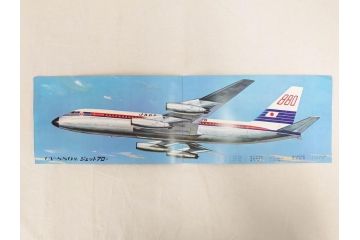 昭和レトロ　日本航空　国内　国際線　航空路図　パンフレット　航空券などのセット(東京、札幌、大阪、福岡、CV-880M、ジェットアロー、JAPAN AIR LINES、JAL、案内、チケット、旅客機、古地図、マップ、ROUTE MAP、運賃時刻表)(R-070962)