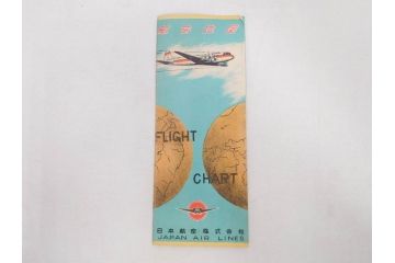 昭和レトロ　日本航空　国内　国際線　航空路図　パンフレット　航空券などのセット(東京、札幌、大阪、福岡、CV-880M、ジェットアロー、JAPAN AIR LINES、JAL、案内、チケット、旅客機、古地図、マップ、ROUTE MAP、運賃時刻表)(R-070962)