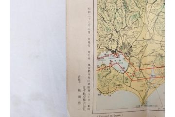 昭和レトロ　日本航空　国内　国際線　航空路図　パンフレット　航空券などのセット(東京、札幌、大阪、福岡、CV-880M、ジェットアロー、JAPAN AIR LINES、JAL、案内、チケット、旅客機、古地図、マップ、ROUTE MAP、運賃時刻表)(R-070962)