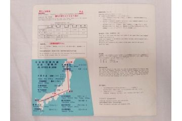 昭和レトロ　日本航空　国内　国際線　航空路図　パンフレット　航空券などのセット(東京、札幌、大阪、福岡、CV-880M、ジェットアロー、JAPAN AIR LINES、JAL、案内、チケット、旅客機、古地図、マップ、ROUTE MAP、運賃時刻表)(R-070962)