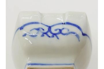 明治〜大正　伊万里　染付　瑞祥堂　約18cm　5.7寸　珍しい形と繊細なデザインが素敵な舟形皿4枚セット(変形皿、和皿、舟型、和食器、五寸七分)(R-070964)