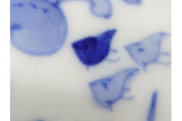 明治〜大正　伊万里　染付　瑞祥堂　約18cm　5.7寸　珍しい形と繊細なデザインが素敵な舟形皿4枚セット(変形皿、和皿、舟型、和食器、五寸七分)(R-070964)