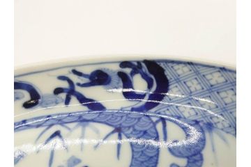 明治〜大正　伊万里　染付　瑞祥堂　約18cm　5.7寸　珍しい形と繊細なデザインが素敵な舟形皿3枚セット(変形皿、和皿、舟型、和食器、五寸七分)(R-070965)