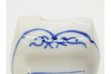 明治〜大正　伊万里　染付　瑞祥堂　約18cm　5.7寸　珍しい形と繊細なデザインが素敵な舟形皿3枚セット(変形皿、和皿、舟型、和食器、五寸七分)(R-070965)