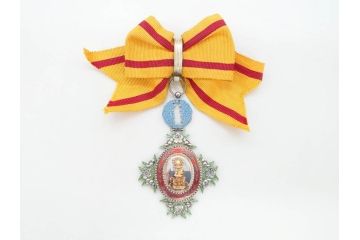 稀少　勲六等宝冠章(宝冠波光章)　略綬　勲章(正章、略章、ケース付き)(R-070970)