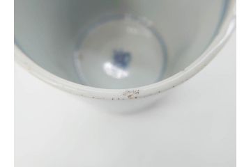 江戸中期〜後期　古伊万里　染付　落ち着いた色合いが和の雰囲気を高めるそば猪口3客セット(木と葉?、羊歯?、シダ?、湯呑、湯のみ、蕎麦猪口、和食器)(R-070971)
