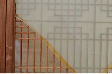 アンティーク建具　片面ガラス　和モダンな雰囲気づくりにおすすめの書院戸2枚セット(窓、組子、引き戸、ガラス戸)(R-070987)