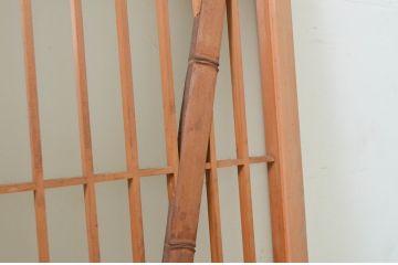 アンティーク建具　片面ガラス　梅・竹の彫刻入り書院戸4枚セット(窓、引き戸、ガラス戸)(R-070988)