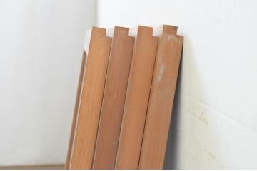 アンティーク建具　片面ガラス　梅・竹の彫刻入り書院戸4枚セット(窓、引き戸、ガラス戸)(R-070988)