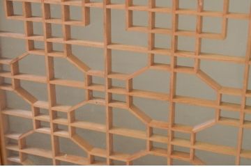 アンティーク建具　両面ガラス　落ち着いた和の雰囲気を演出する組子入り書院戸2枚セット(引き戸、ガラス戸、窓)(R-070989)