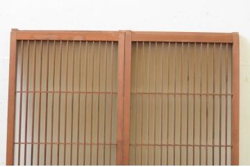 アンティーク建具　片面ガラス　上質な和の空間を演出する書院戸2枚セット(引き戸、ガラス戸、ガラス窓)(R-070992)