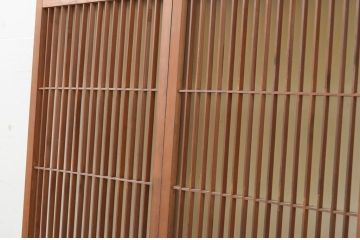 アンティーク建具　片面ガラス　上質な和の空間を演出する書院戸2枚セット(引き戸、ガラス戸、ガラス窓)(R-070992)