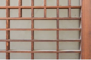 アンティーク建具　片面ガラス　上質な和の空間を演出する書院戸2枚セット(引き戸、ガラス戸、ガラス窓)(R-070992)