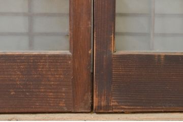 アンティーク建具　片面ガラス　上質な和の空間を演出する書院戸2枚セット(引き戸、ガラス戸、ガラス窓)(R-070992)
