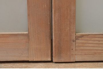 アンティーク建具　和の趣溢れる横長ガラス窓2枚セット(明かり取り、明り取り、ガラス欄間、引き戸、ガラス戸)(R-070993)