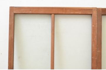 アンティーク建具　大正ロマン　レトロな空間作りにおすすめなガラス窓2枚セット(引き戸、ガラス戸)(R-070994)