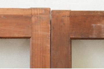 アンティーク建具　大正ロマン　レトロな空間作りにおすすめなガラス窓2枚セット(引き戸、ガラス戸)(R-070994)