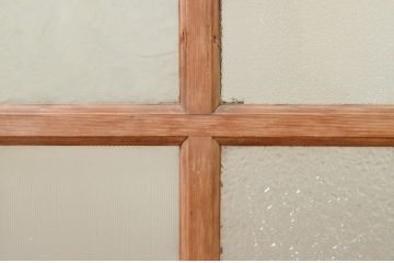 アンティーク建具　大正ロマン　レトロな空間作りにおすすめなガラス窓2枚セット(引き戸、ガラス戸)(R-070994)