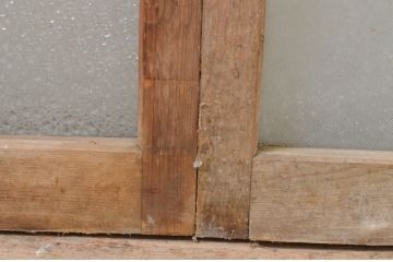 アンティーク建具　大正ロマン　レトロな空間作りにおすすめなガラス窓2枚セット(引き戸、ガラス戸)(R-070994)