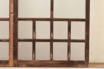アンティーク建具　大正ロマン　レトロな空間作りにおすすめなガラス窓2枚セット(引き戸、ガラス戸)(R-070994)