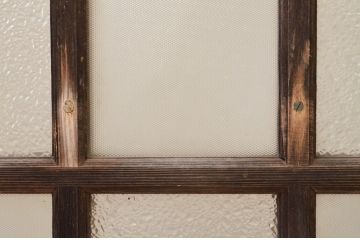 アンティーク建具　大正ロマン　レトロな空間作りにおすすめなガラス窓2枚セット(引き戸、ガラス戸)(R-070994)