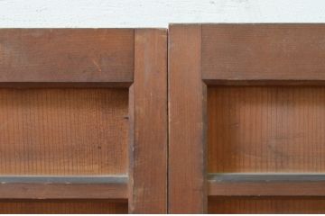 アンティーク建具　柾目の美しい横桟入り両開き扉1対2枚セット(ドア、木製扉、両開き戸)(R-070996)