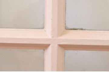 アンティーク建具　ペイント仕上げ限定　タモ材　レトロな空間づくりにおすすめの両開き窓1対2枚セット(ガラス窓、ガラス戸、ガラス扉)(R-070998)