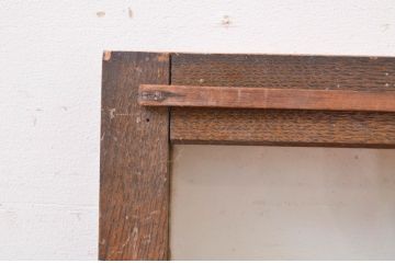 アンティーク建具　ペイント仕上げ限定　タモ材　レトロな空間づくりにおすすめの両開き窓1対2枚セット(ガラス窓、ガラス戸、ガラス扉)(R-070999)
