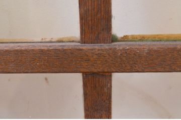 アンティーク建具　ペイント仕上げ限定　タモ材　レトロな空間づくりにおすすめの両開き窓1対2枚セット(ガラス窓、ガラス戸、ガラス扉)(R-070999)