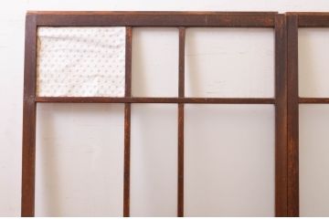 アンティーク建具　和の空間を演出する幅広ガラス戸2枚セット(引き戸)(R-071003)