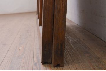アンティーク建具　和の空間を演出する幅広ガラス戸2枚セット(引き戸)(R-071003)