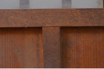 アンティーク建具　和の雰囲気が魅力的な格子入りの玄関戸2枚セット(引き戸、格子戸、ガラス戸)(R-071006)