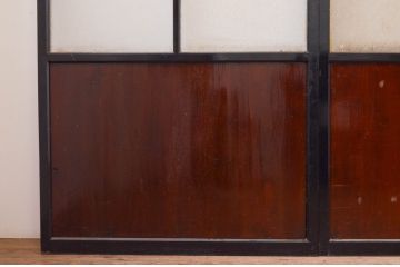 アンティーク建具　ダイヤガラス　和の雰囲気漂うガラス帯戸4枚セット(引き戸、ガラス戸、板戸)(R-071007)