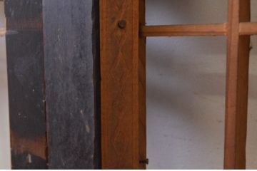 アンティーク建具　和モダンな空間作りにおすすめな横桟入り障子帯戸3枚セット(引き戸、障子戸、板戸、舞良戸)(R-071008)