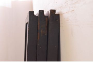 アンティーク建具　和モダンな空間作りにおすすめな横桟入り障子帯戸3枚セット(引き戸、障子戸、板戸、舞良戸)(R-071008)
