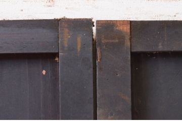 アンティーク建具　和モダンな空間作りにおすすめな横桟入りガラス帯戸2枚セット(引き戸、ガラス戸、板戸、舞良戸)(R-071009)
