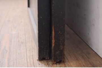 アンティーク建具　和の情緒を演出する障子帯戸2枚セット(引き戸、板戸、障子戸)(R-071010)