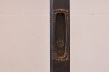 アンティーク建具　高級品!!　鏡板　欅(ケヤキ)材　ダイヤガラス入り　玉杢が素敵な漆塗りのガラス帯戸3枚セット(引き戸、板戸、ガラス戸)(R-071011)