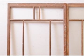 アンティーク建具　大正ロマン　ノスタルジックな雰囲気を醸し出すガラス戸2枚セット(引き戸)(R-071013)