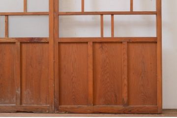 アンティーク建具　大正ロマン　ノスタルジックな雰囲気を醸し出すガラス戸2枚セット(引き戸)(R-071013)