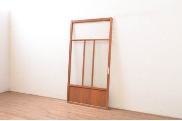 アンティーク建具　どこか懐かしい雰囲気を感じるガラス引き戸1枚(ガラス戸)(R-071015)