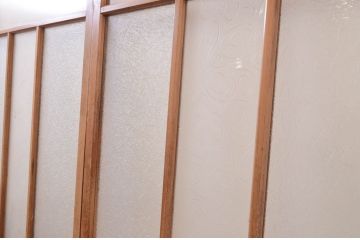 アンティーク建具　ノスタルジックな雰囲気を醸し出すガラス戸4枚セット(引き戸)(R-071016)