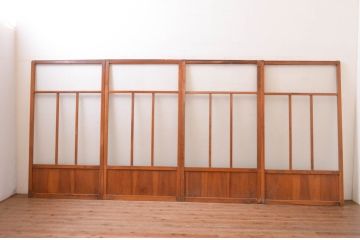 アンティーク建具　ノスタルジックな雰囲気を醸し出すガラス戸4枚セット(引き戸)(R-071016)