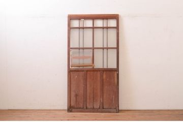 アンティーク建具　大正ロマン　どこか懐かしい雰囲気漂うガラス戸1枚(引き戸)(R-071018)