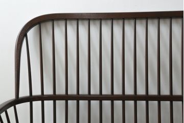 中古　美品　松本民芸家具　♯513型長ウインザーチェア　クラシカルな佇まいのウィンザーベンチ(長椅子、3人掛けベンチ、ウィンザーチェア)(定価約39万円)(R-071036)