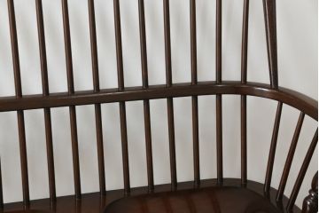中古　美品　松本民芸家具　♯513型長ウインザーチェア　クラシカルな佇まいのウィンザーベンチ(長椅子、3人掛けベンチ、ウィンザーチェア)(定価約39万円)(R-071036)