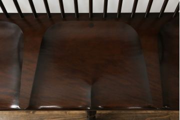 中古　美品　松本民芸家具　♯513型長ウインザーチェア　クラシカルな佇まいのウィンザーベンチ(長椅子、3人掛けベンチ、ウィンザーチェア)(定価約39万円)(R-071036)