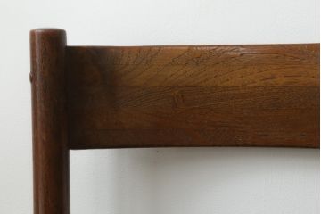 デンマークビンテージ　チーク材　本革調(合成皮革)　あたたかみのある雰囲気が魅力のダイニングチェア4脚セット(椅子、イス、ヴィンテージ、北欧)(R-071043)です